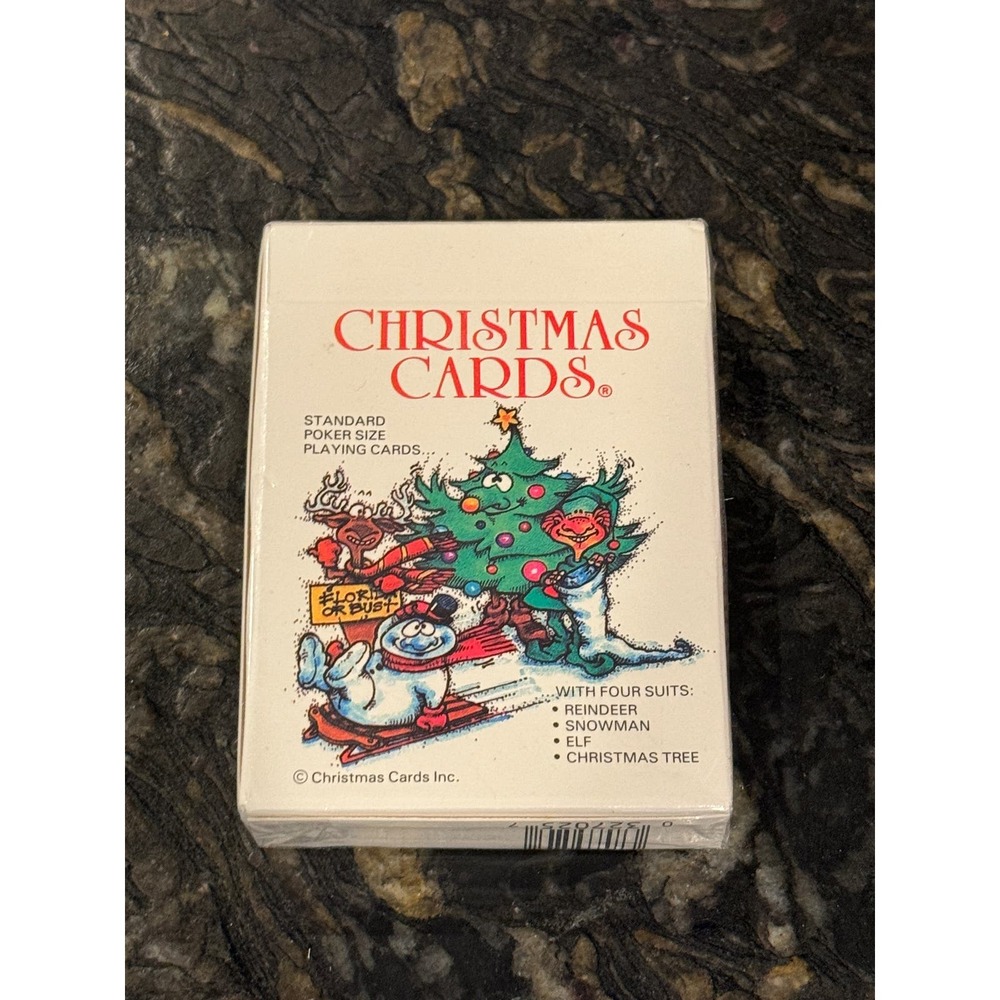 NEW SEALED Vintage Christmas playing cards Reindeer, snowman, elf, tree suits